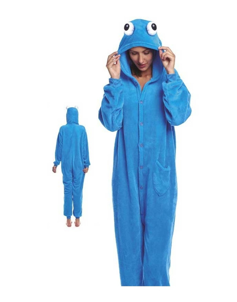 Disfraz pijama monstruo azul mujer