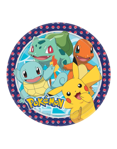 Platos Pokemon 23cms. desechables 8 uds.