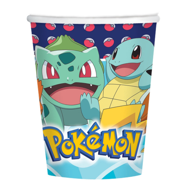 Vasos Pokemon desechables 250 ml. 8uds.