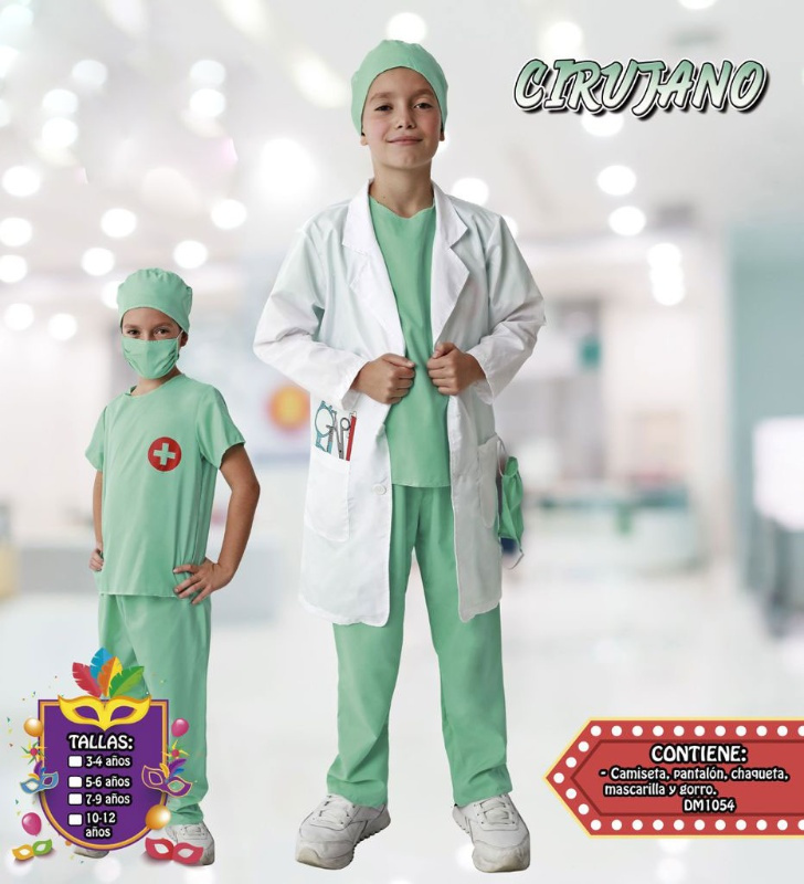 Disfraz cirujano infantil con bata