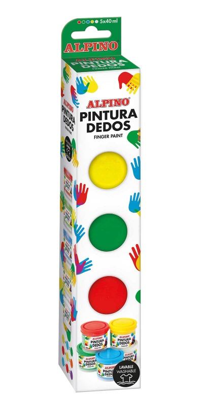 Estuche 5 pintura dedos 40ml. Alpino