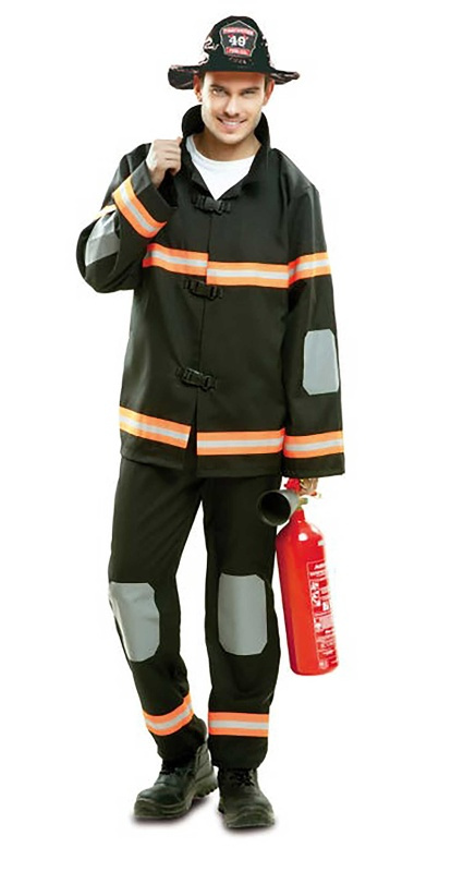 Disfraz Bombero negro adulto T.ML