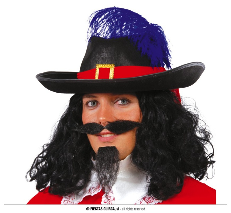 Sombrero Mosquetero negro adulto