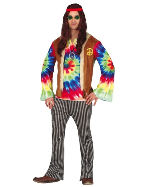 perdón diseñador tinción Disfraz Hippie para hombre
