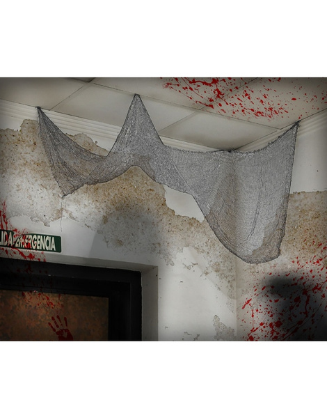 Cortina decoración halloween gris 183x76