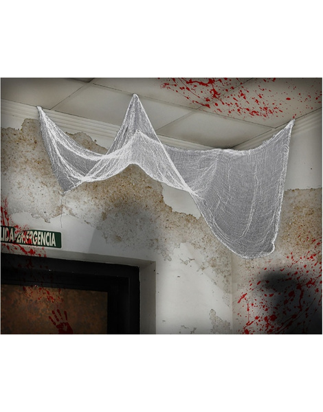 Cortina dec. halloween blanca 183x76 cms