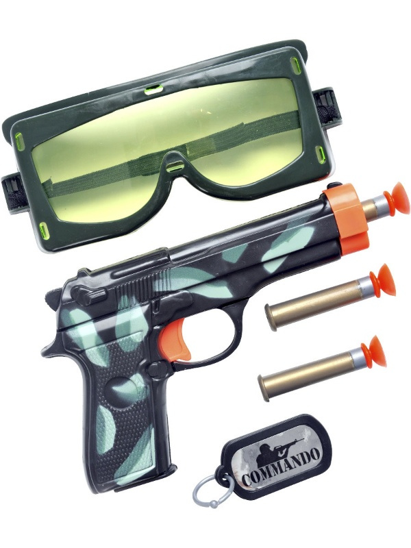 Set militar con pistola+gafas+accesorios