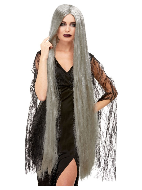 Peluca bruja canosa extra larga 120 cms.