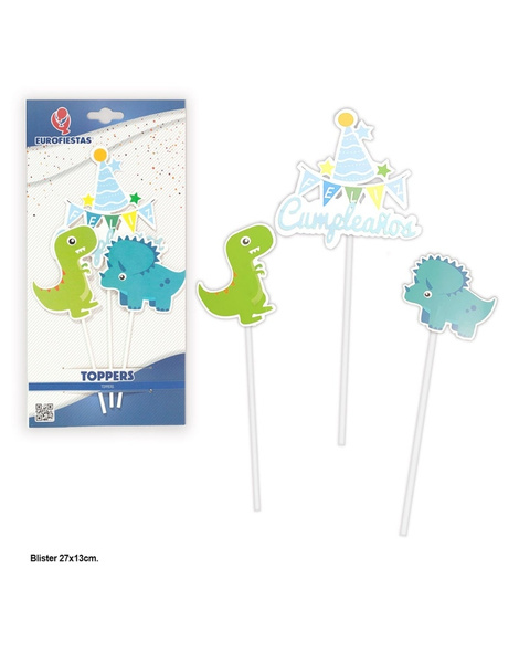 Topper 3 dinosaurios cumple