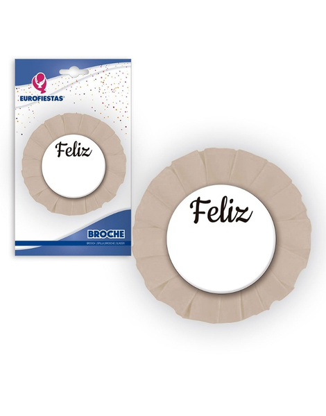 Broche Feliz Beige