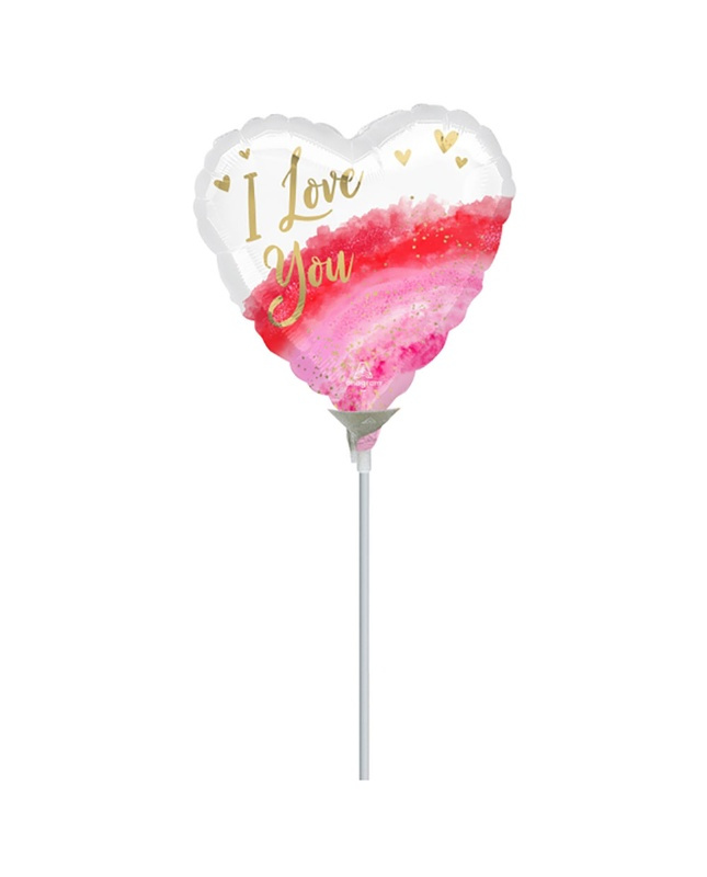 Globo Foil palito I Love You  23cms.