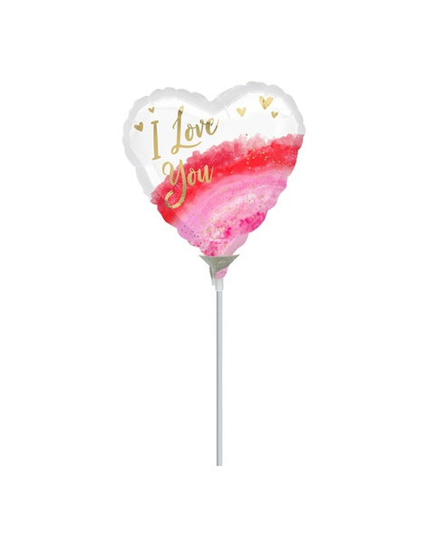 Globo Foil palito I Love You  23cms.