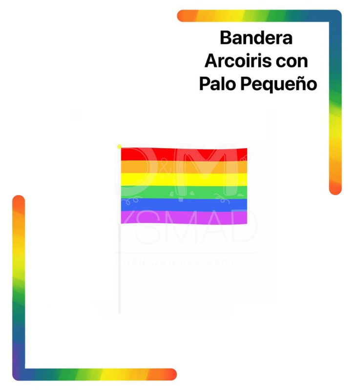 Bandera Orgullo Gay 20x30 cms/palito