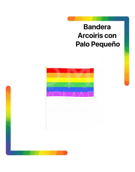 Bandera Orgullo Gay 20x30 cms/palito