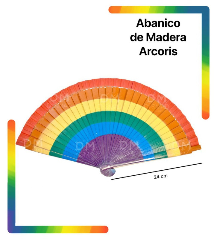 Abanico multicolor madera rainbow