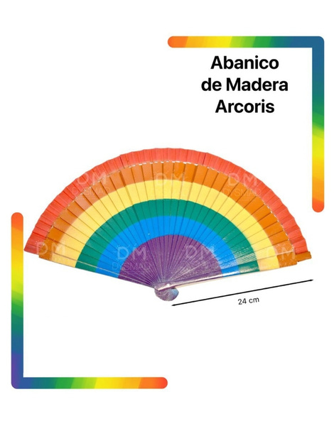 Abanico multicolor madera rainbow