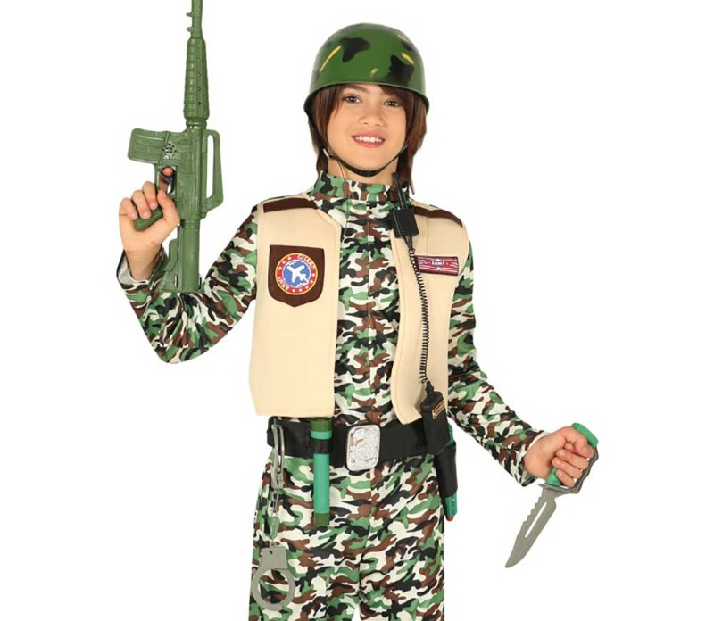 Cinturón militar con casco infantil