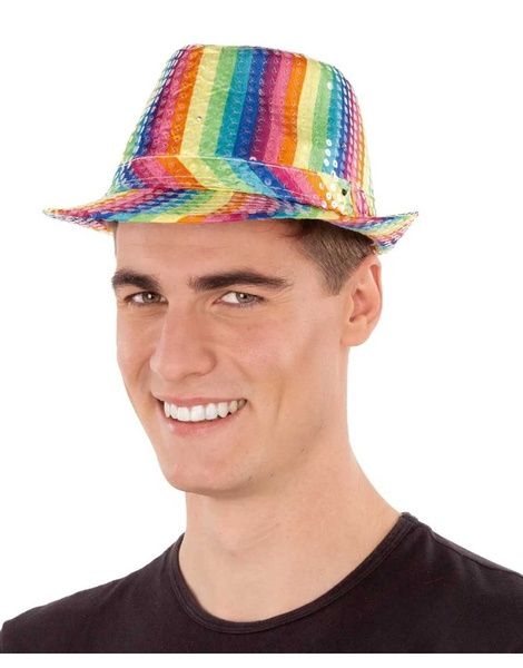 Sombrero lentejuelas con Luz rainbow