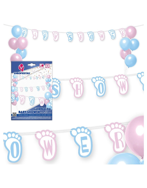 Guirnalda con globos Baby shower pies