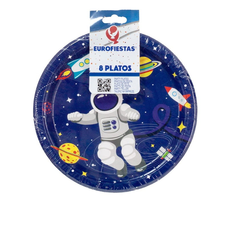 Platos Col. Astronauta 18 cms. 8 uds.