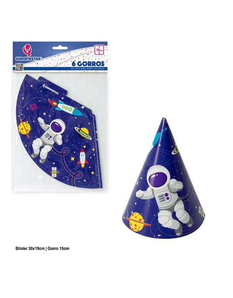 Gorros Col. Astronauta 6 uds.