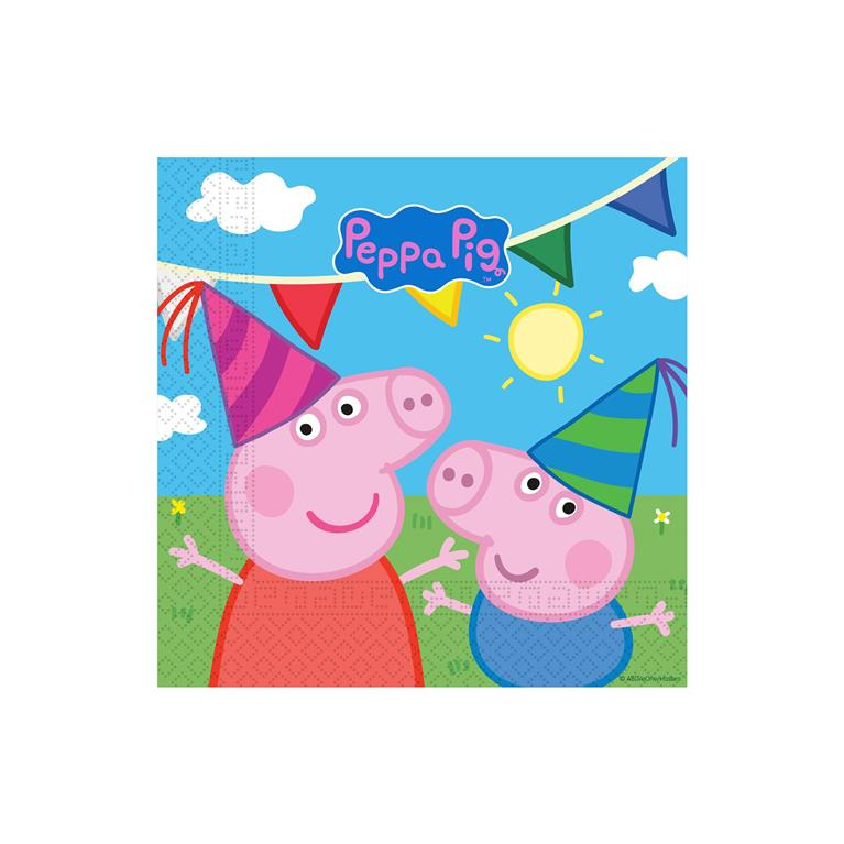 20 Servilletas Peppa Pig 33x33cms