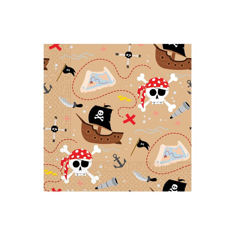 20 servilletas Piratas 33x33 cms.