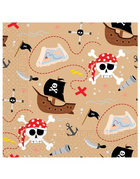 20 servilletas Piratas 33x33 cms.