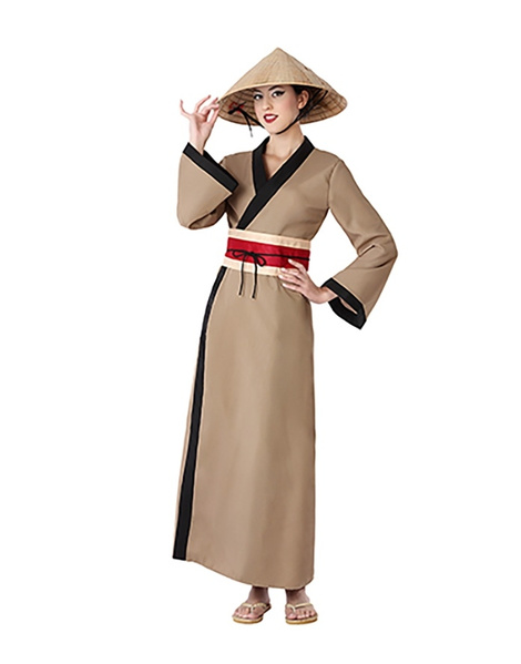 Disfraz China Kimono marrón para mujer
