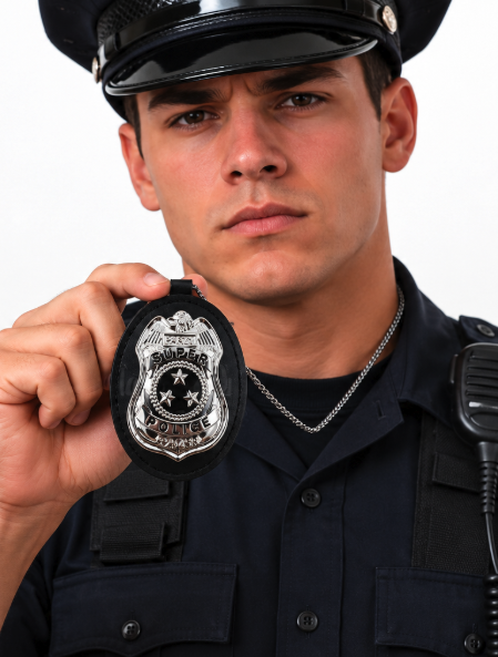 Collar con placa policía