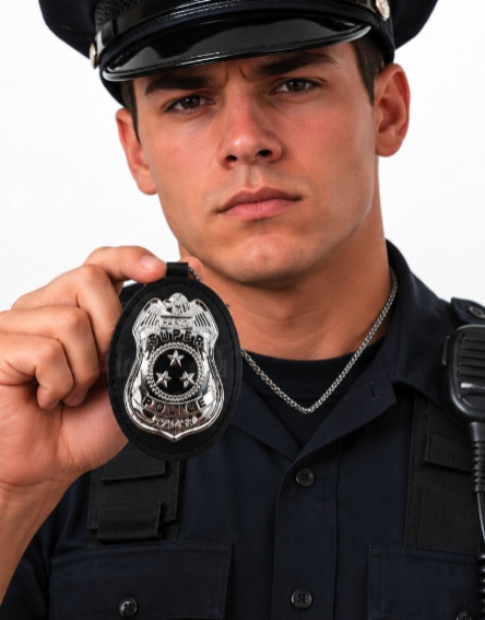 Collar con placa policía