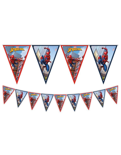 Banderín Spiderman triangular