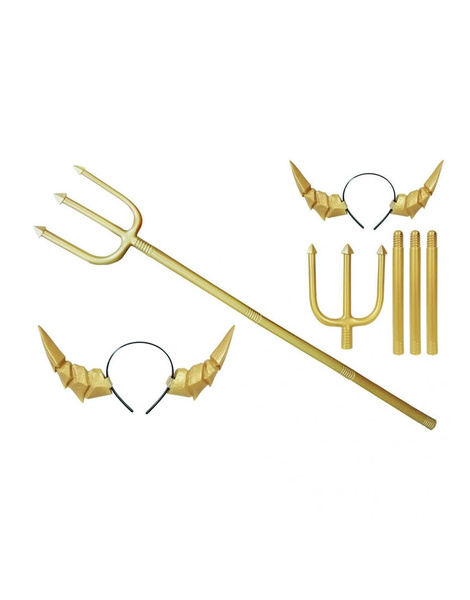 Set Diablo dorado (Tridente+corona)