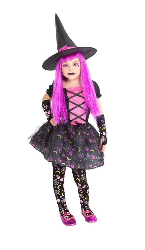 Disfraz Bruja moonlight pink infantil