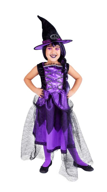 Disfraz Bruja Chic púrpura infantil