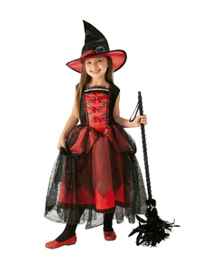 Disfraz Bruja Chic roja infantil