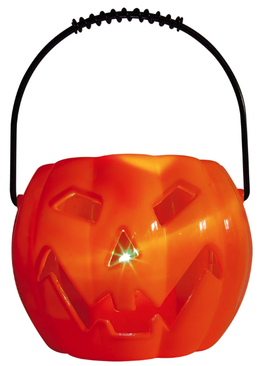 Calabaza portacaramelos con luz y sonido