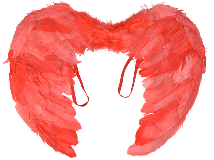 Alas de plumas roja mediana 60x45cms.