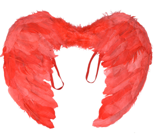 Alas de plumas roja mediana 60x45cms.