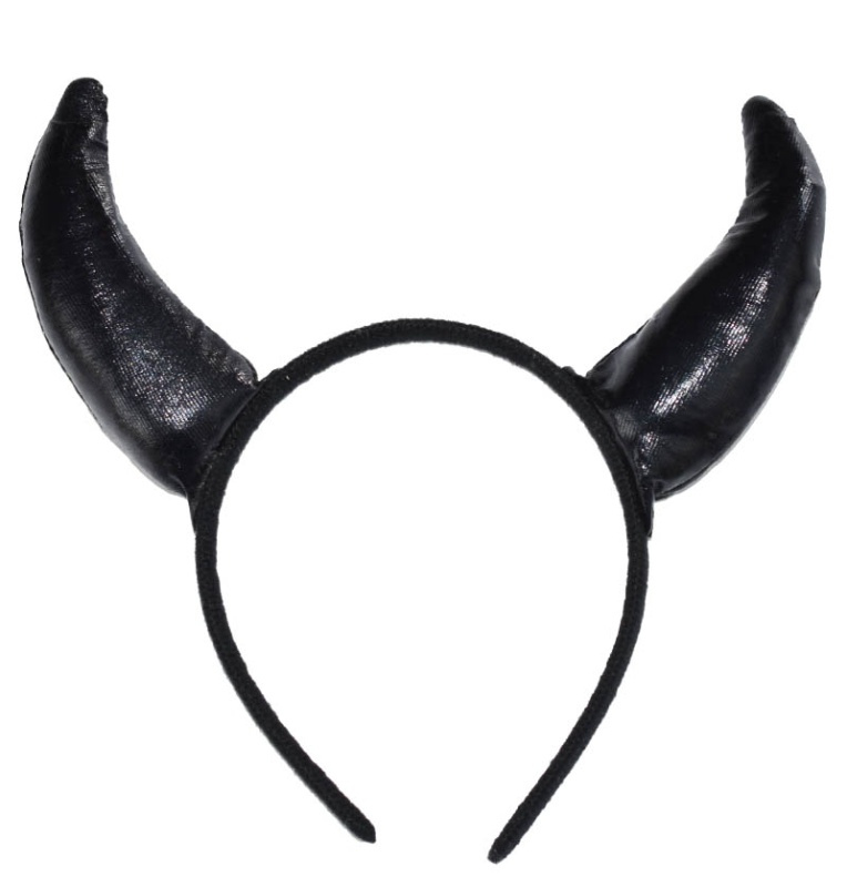 Cuernos demonio negro brillantes