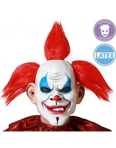 Máscara halloween payaso loco látex