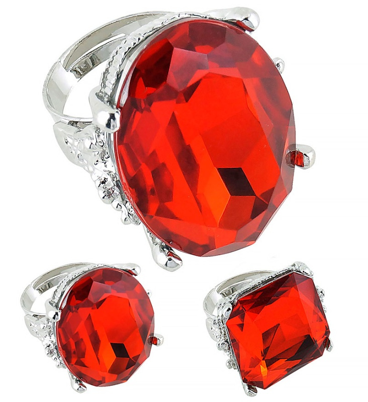 Anillo perla rojo lujo