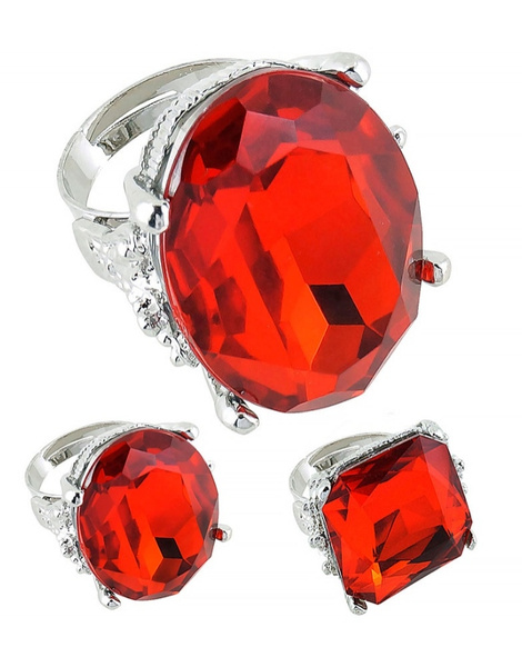 Anillo perla rojo lujo