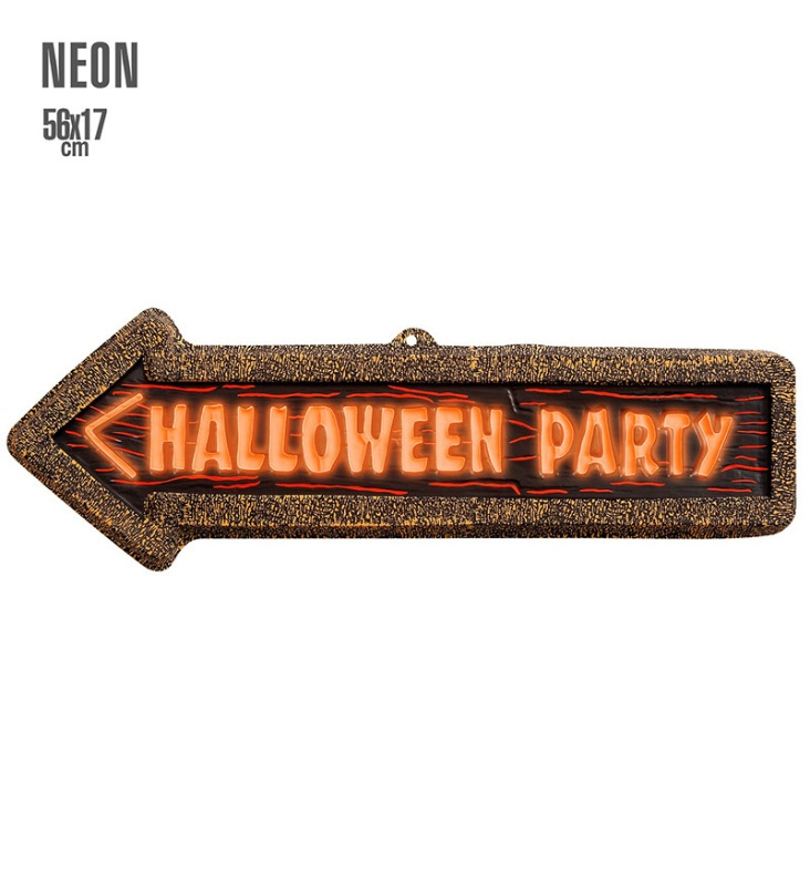 Cartel Halloween Party 3D fluor 56x17cms