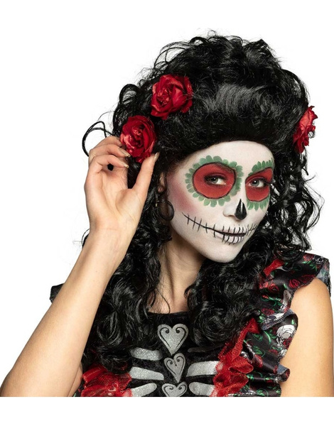 Peluca Catrina con flores