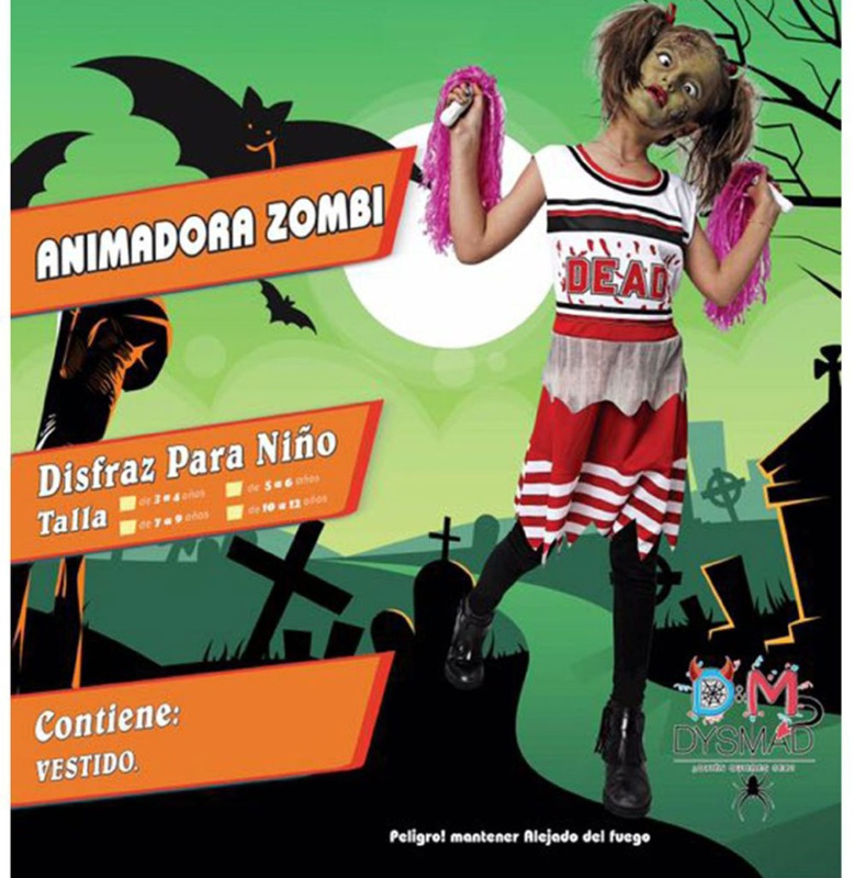 Disfraz Animadora Zombie para niña