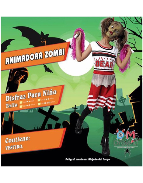 Disfraz Animadora Zombie para niña