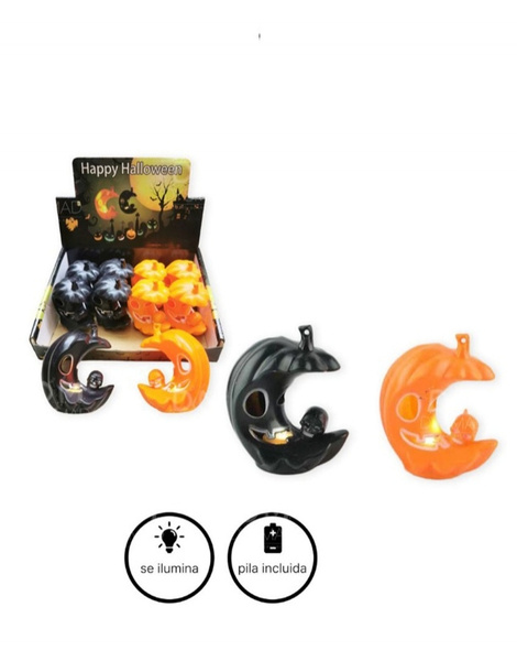 Luna Halloween con luz Led colores