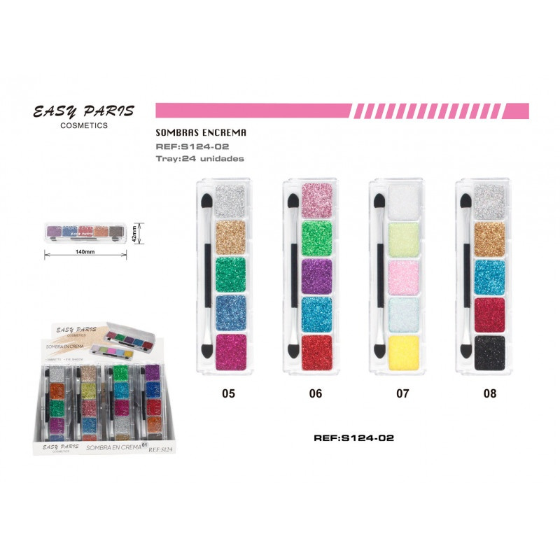 Sombra purpurina maquillaje en crema