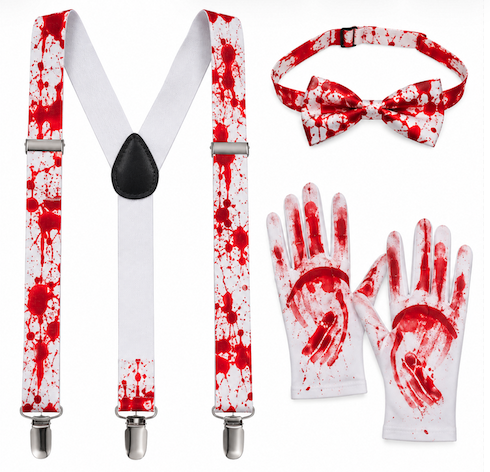 Set Asesino : Tirantes+guantes+pajarita
